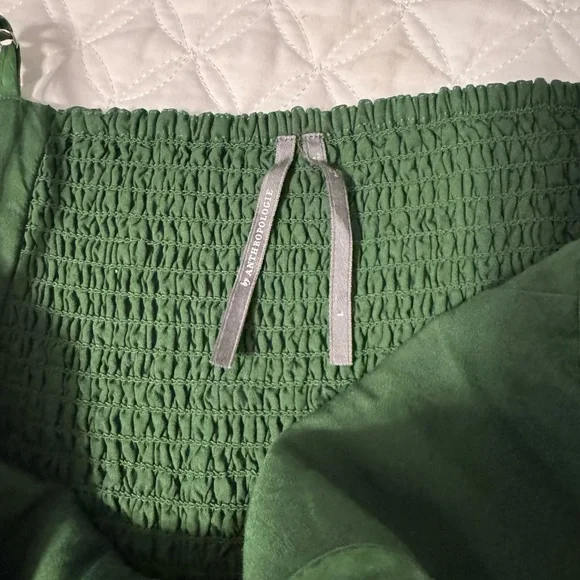 Large Anthropologie Penny Green Floral V-neck Midi Dress - Picture 5 of 10